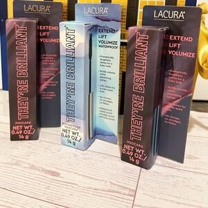 Lacura They're Brilliant Black Mascara Extend Lift Volume 3 Tubes  New
